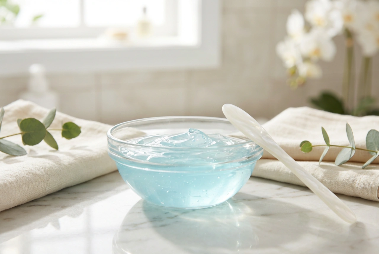 Máscara facial em gel: efeito refrescante, aplicação e remoção