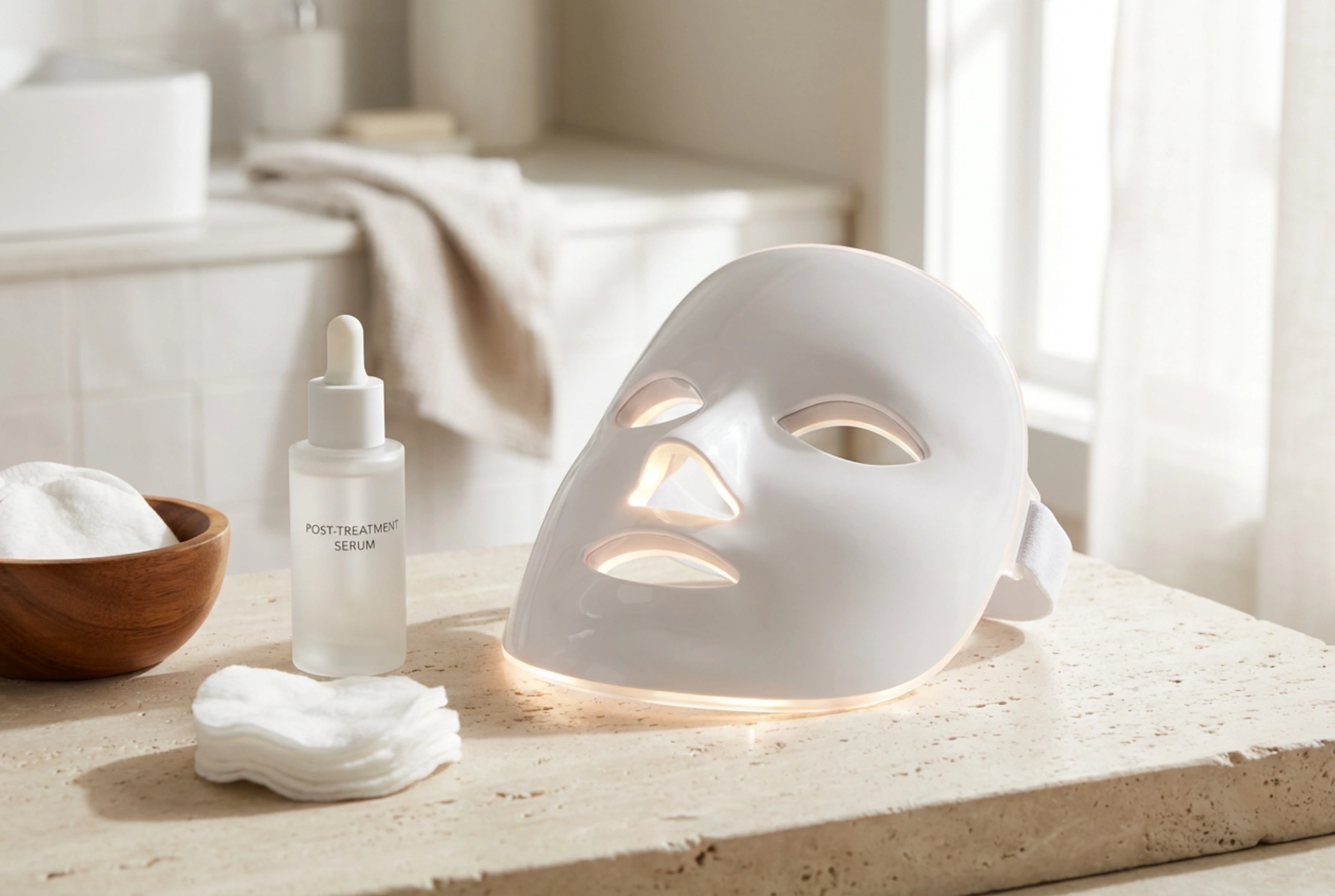 Máscara de LED facial: ajustes de tempo e cuidados pós-uso
