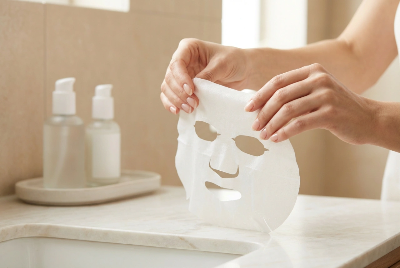 Máscara facial em folha: preparação da pele, aplicação e remoção