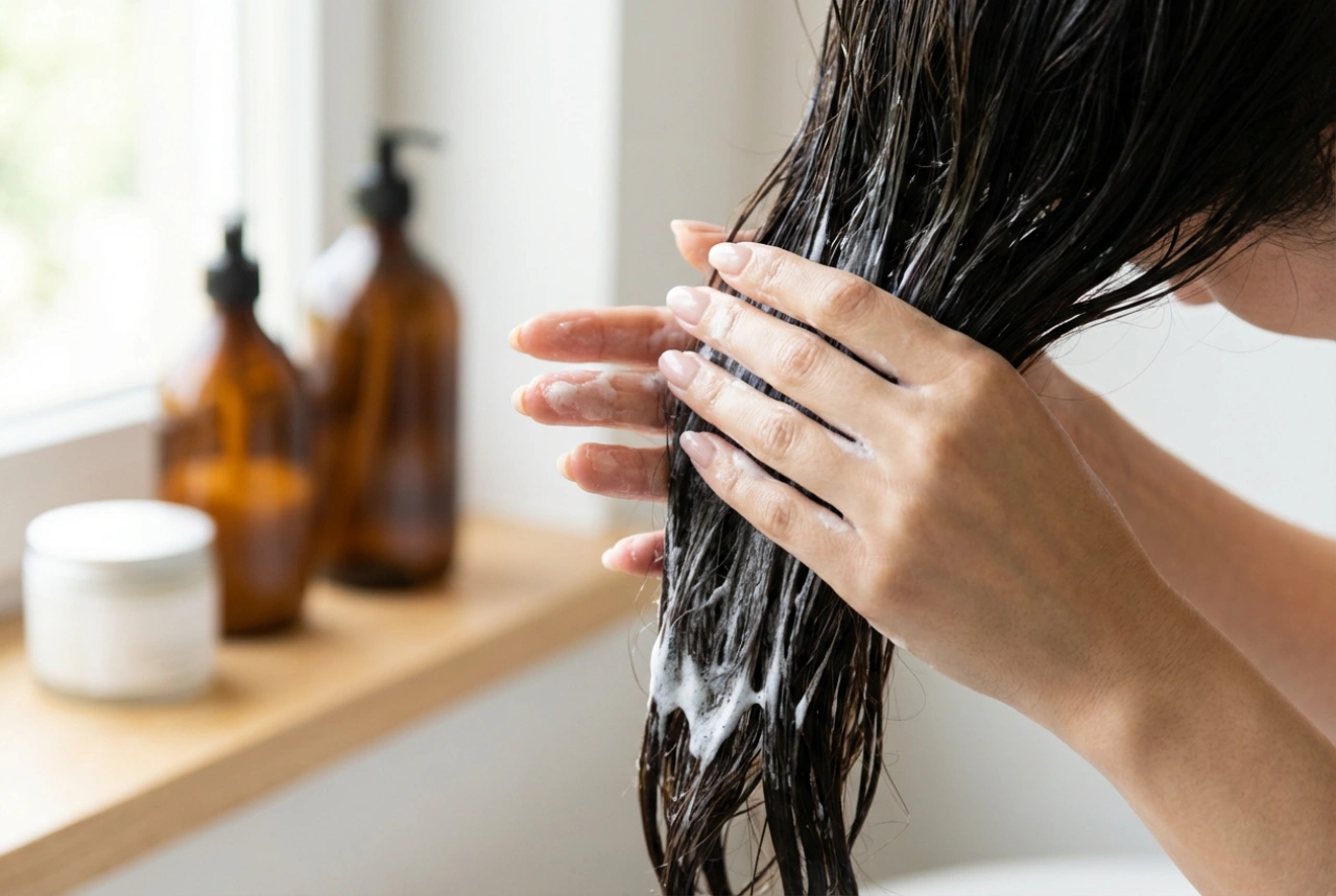 Lavagem de cabelo OMO: um plano detalhado de aplicação e enxágue
