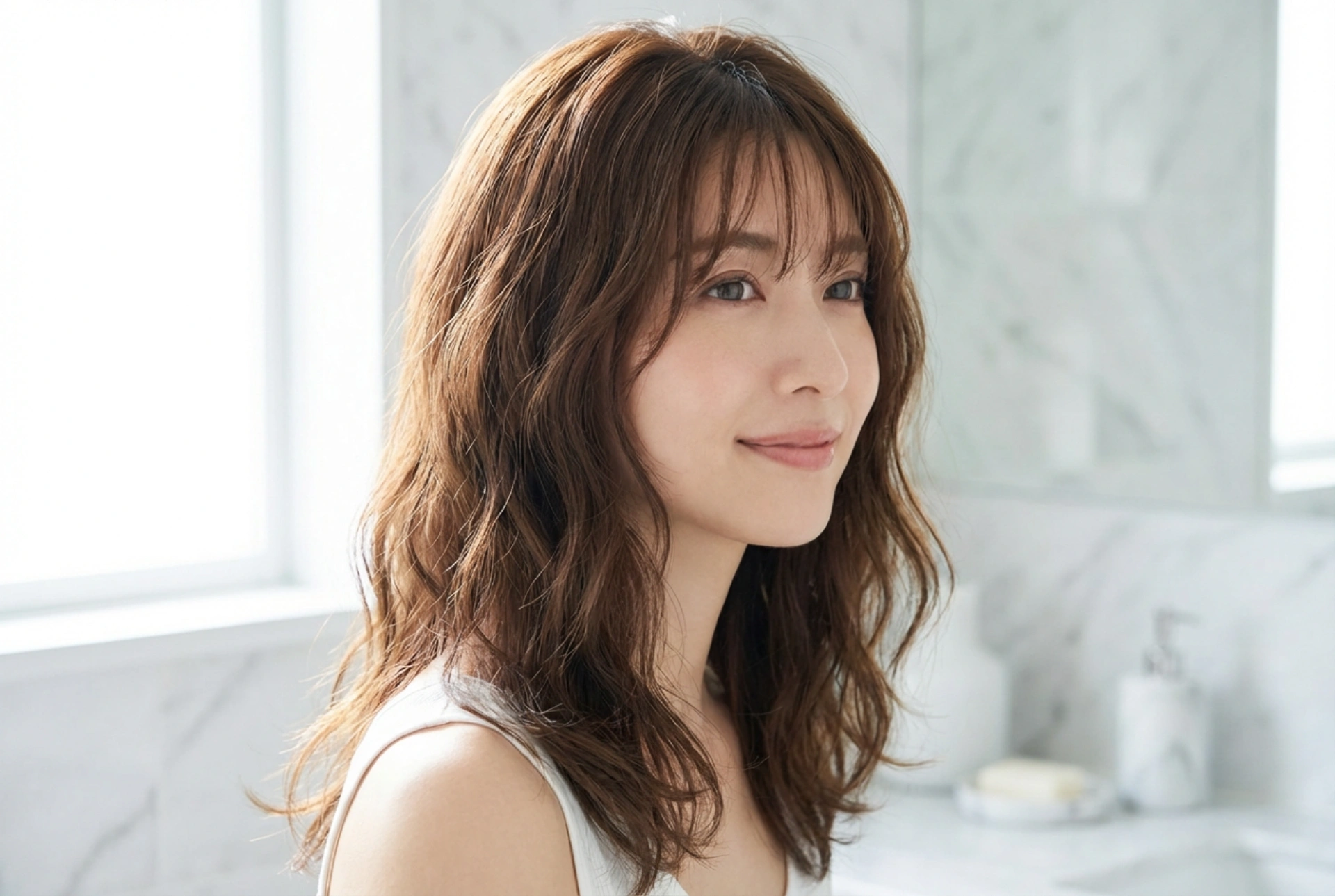 Penteado para rosto fino: volume lateral, ondas e franjas suaves