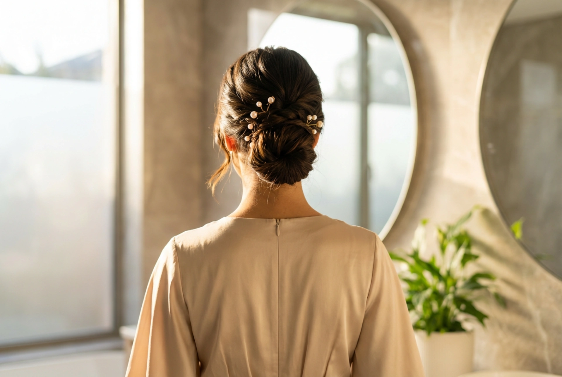 Penteado para vestido longo: proporções, altura do coque e acessórios