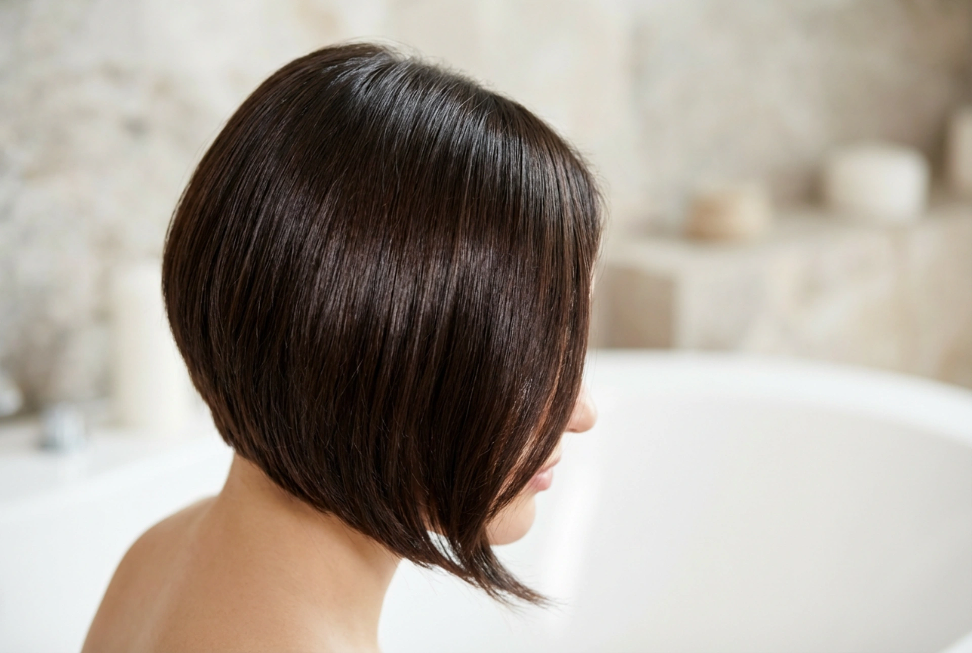 Assimetria que funciona: penteado feminino de lado com brilho