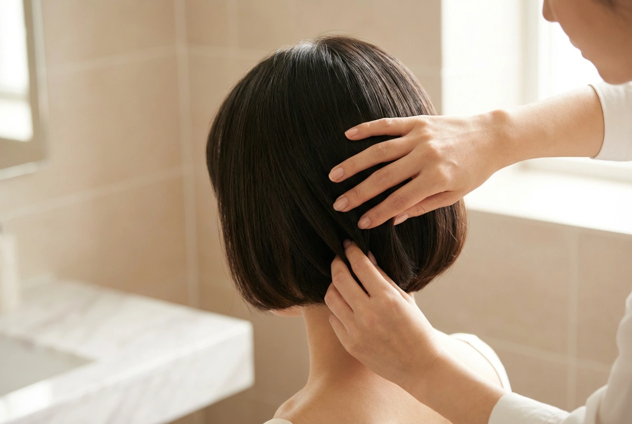 Como estilizar um corte tigela na parte de trás: pontas viradas e controle de volume