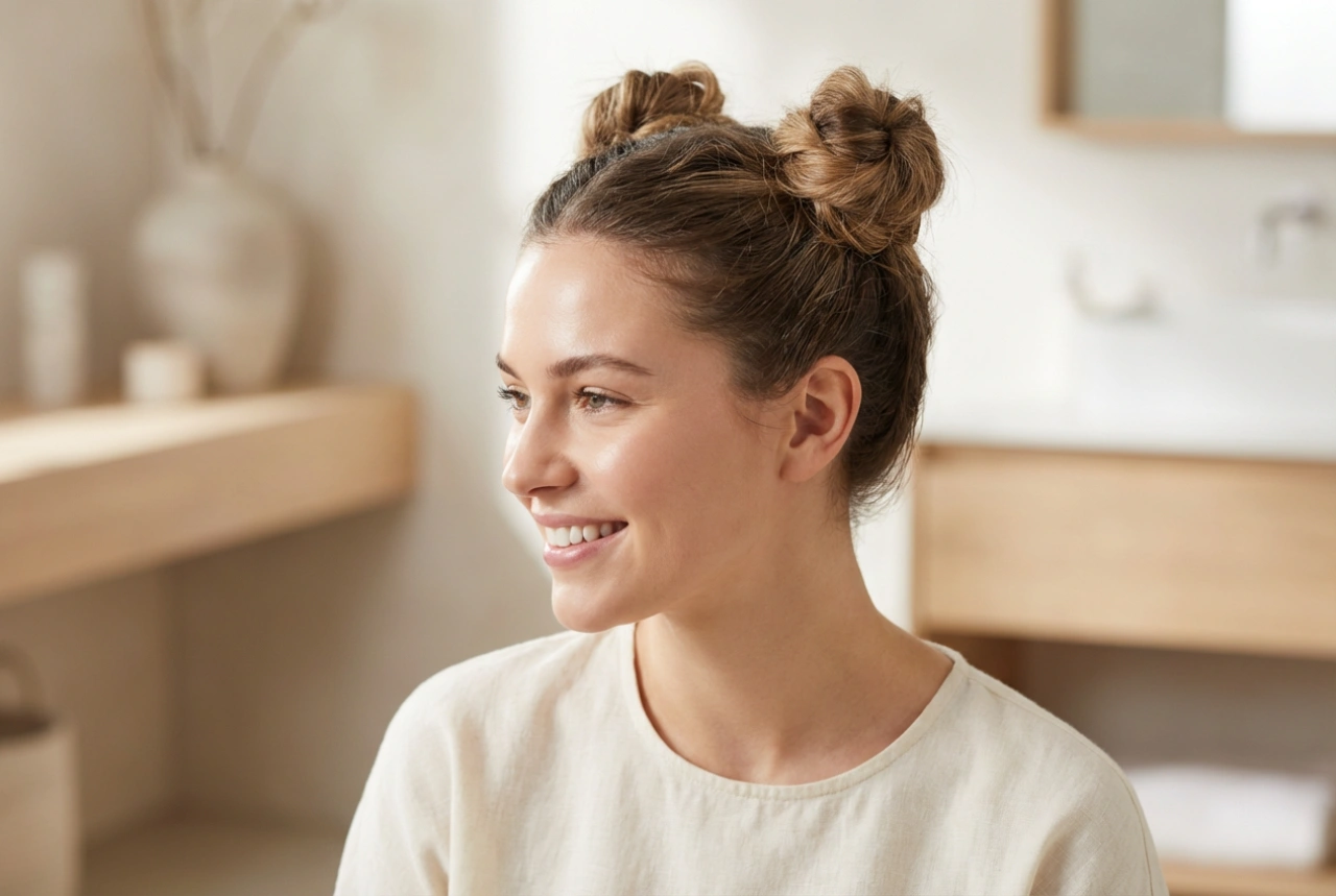 Penteado de Coques Duplos: Versatilidade para Cabelos Curtos e Longos