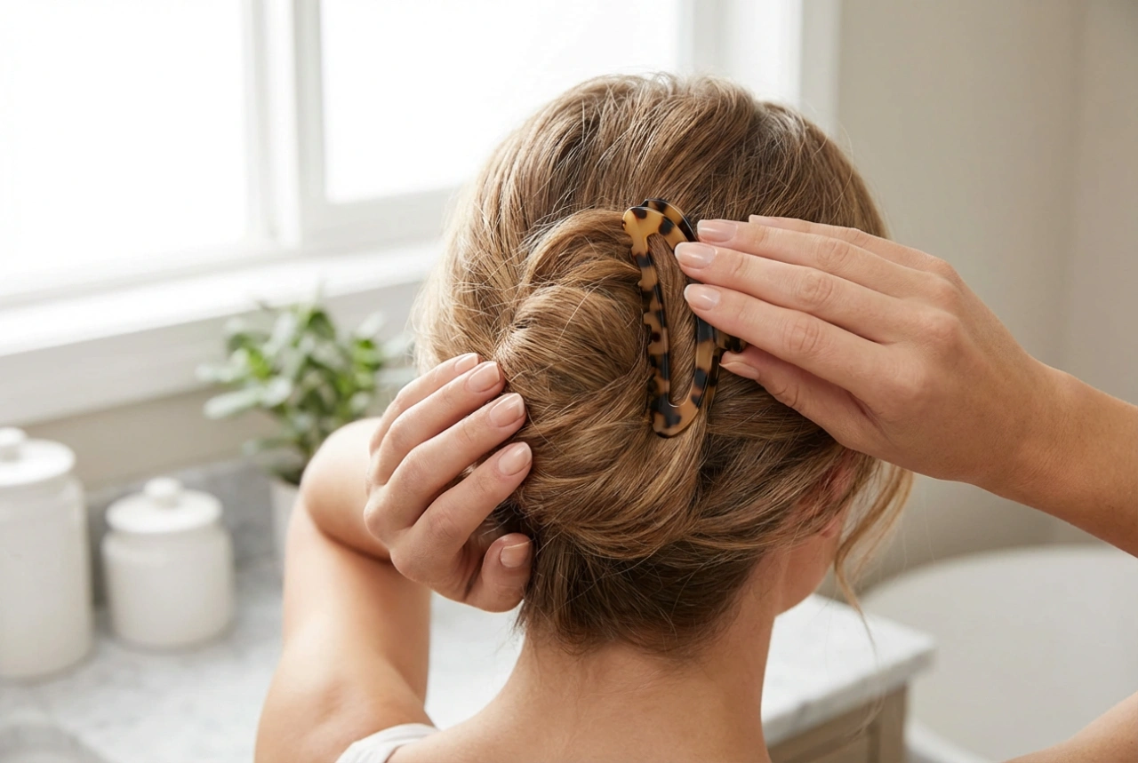 Penteados rápidos com acessórios: como fazer um coque com piranha de cabelo em 3 passos