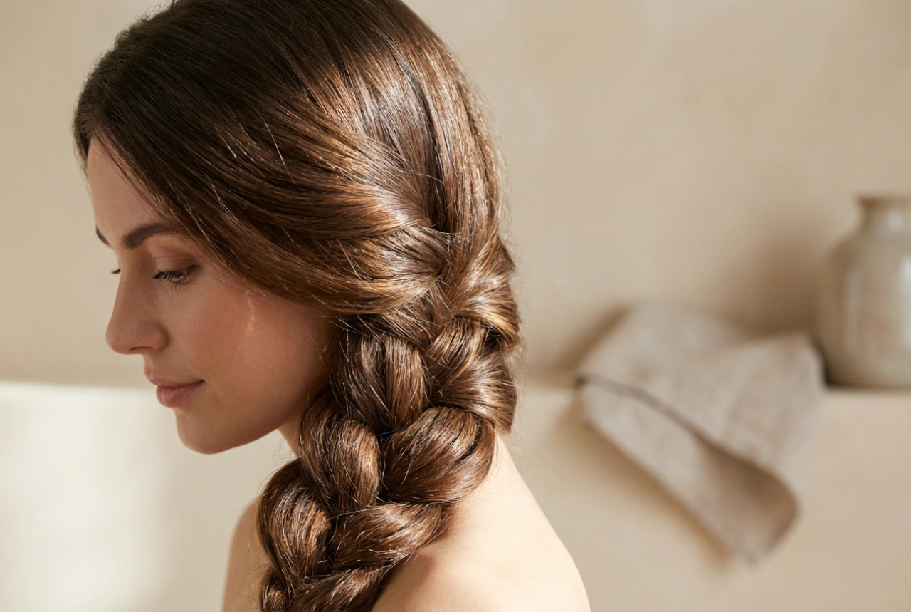 Penteado para o Lado: Trança Lateral com Volume e Fixação