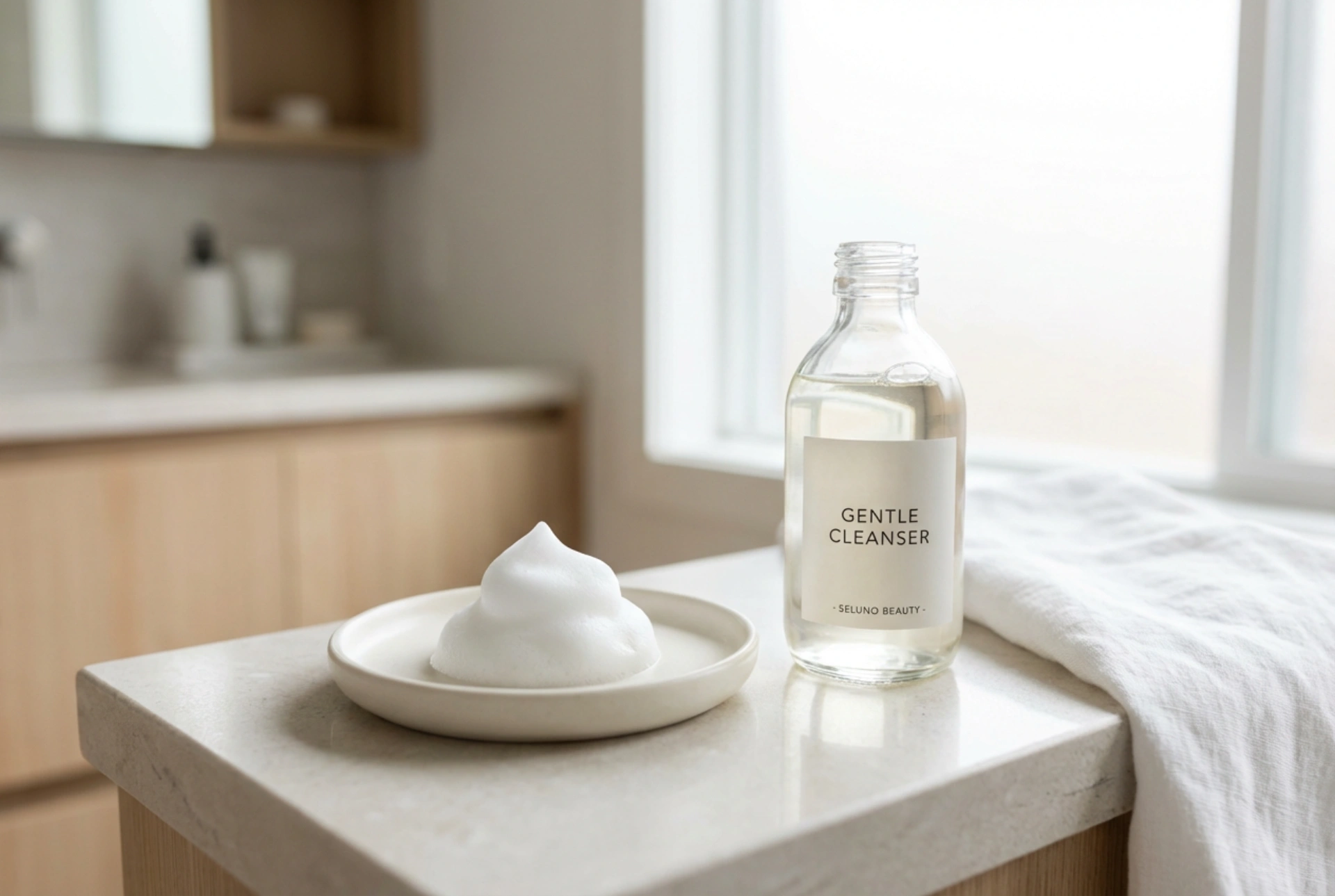 Espuma de limpeza facial suave: pele limpa e barreira cutânea intacta