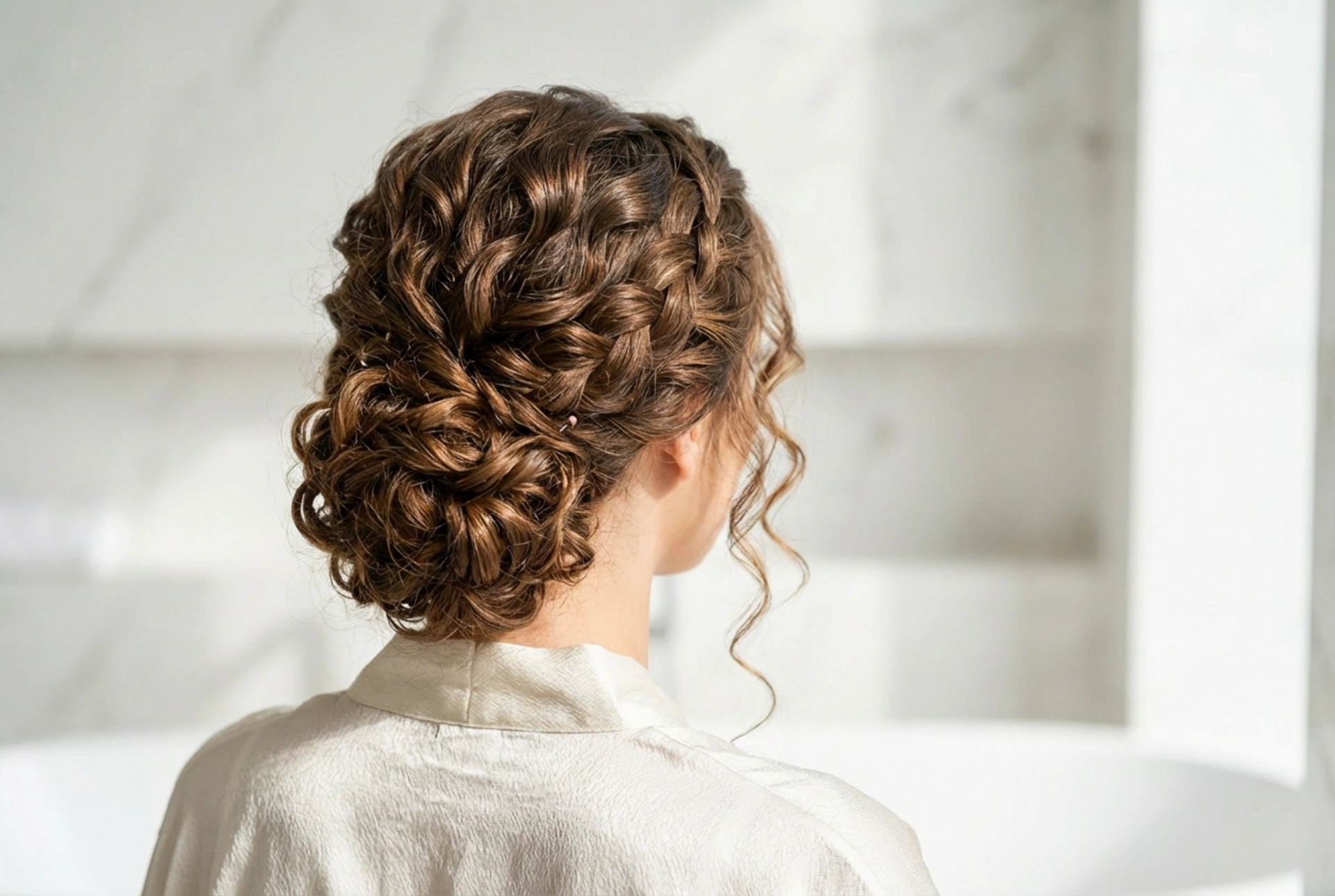 Penteados de cachos sem frizz: tranças românticas e coques duradouros