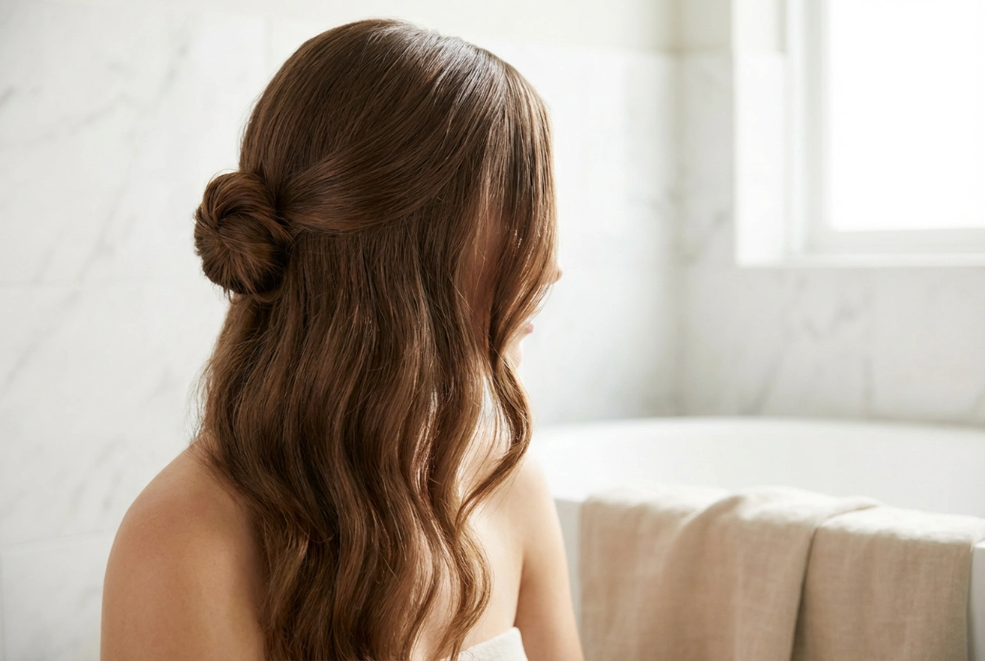 Penteados bonitos para cabelos longos: 3 presos simples e ondas passo a passo
