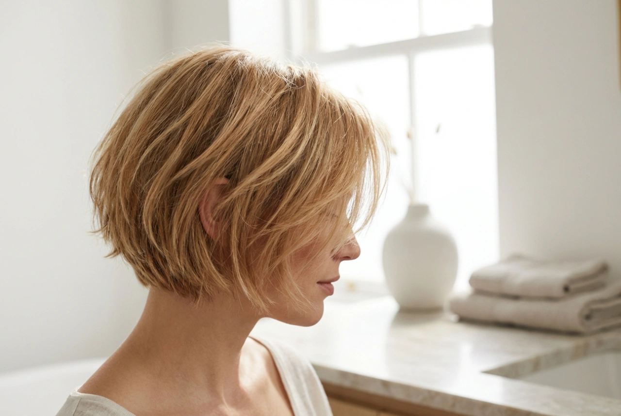 Cabelo curto em camadas: camadas leves e volume sem desfiar
