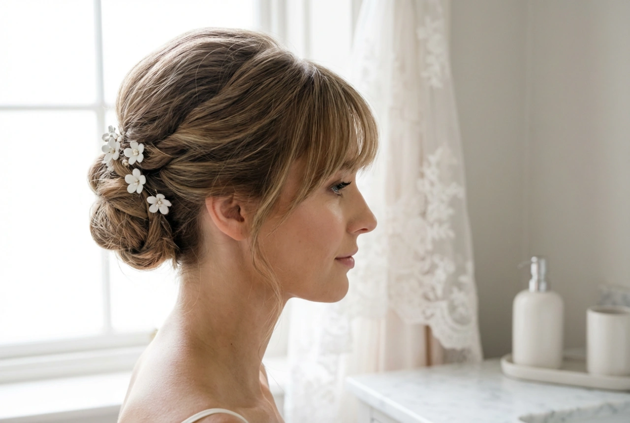 Penteado de noiva com franja: como estilizar e equilibrar as proporções