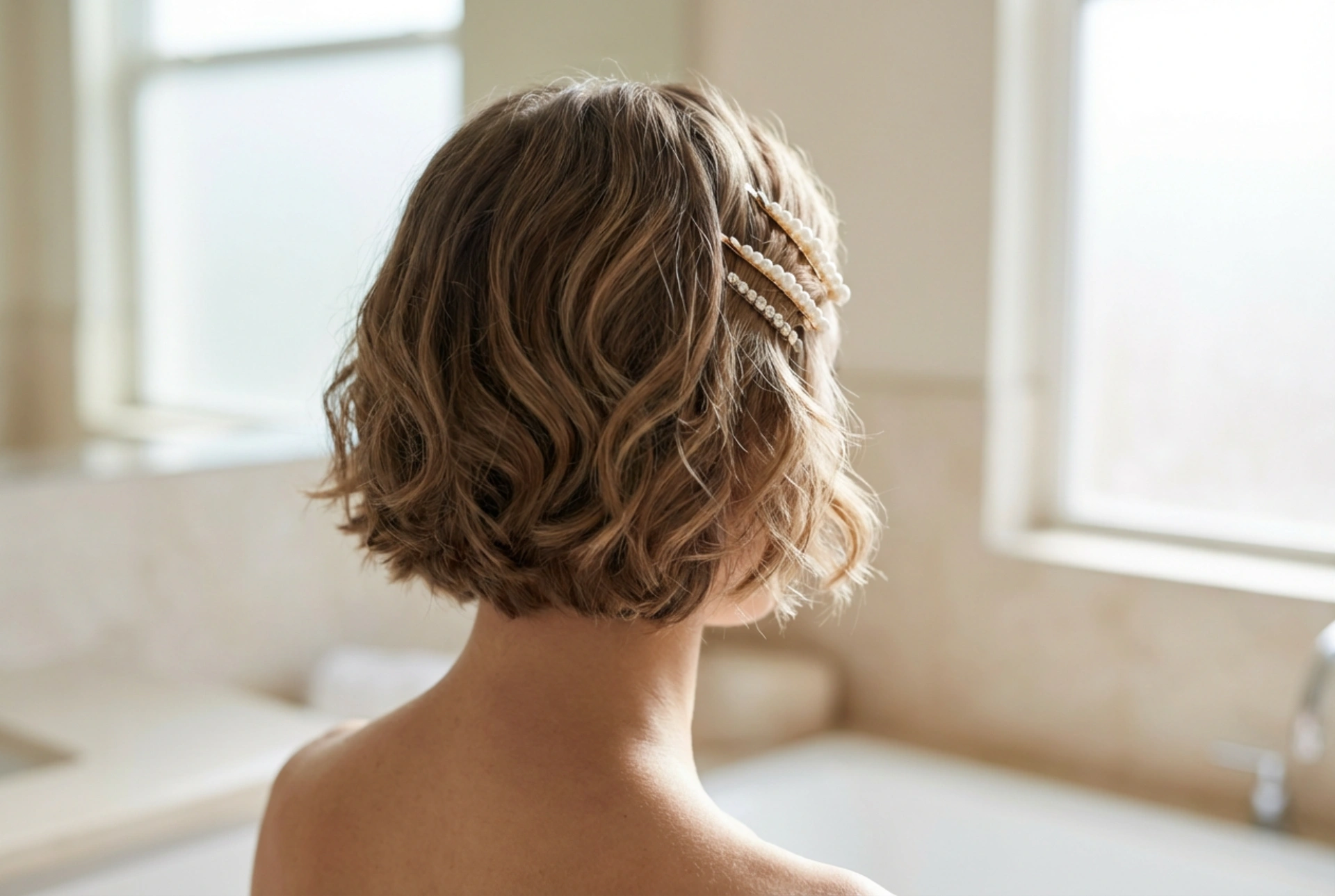 Penteado de casamento: cabelo curto estilizado elegantemente com acessórios