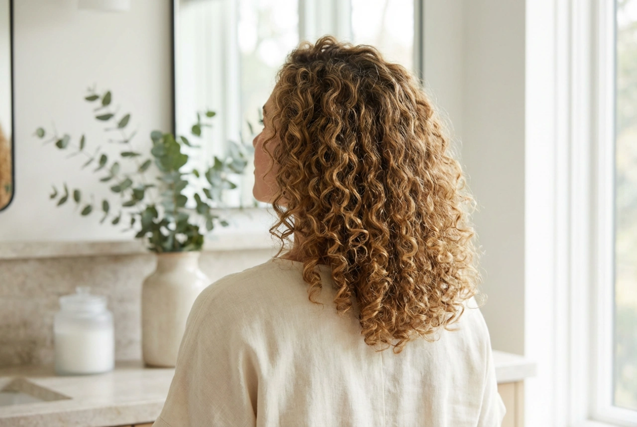 Cabelos cacheados médios: penteado com definição e sem frizz