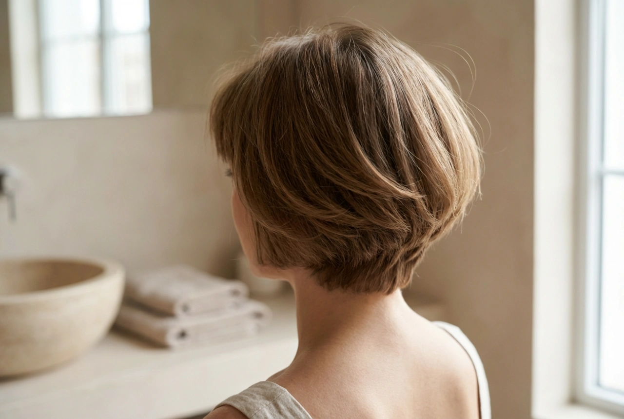 Cabelo curto com franja: volume na raiz e textura