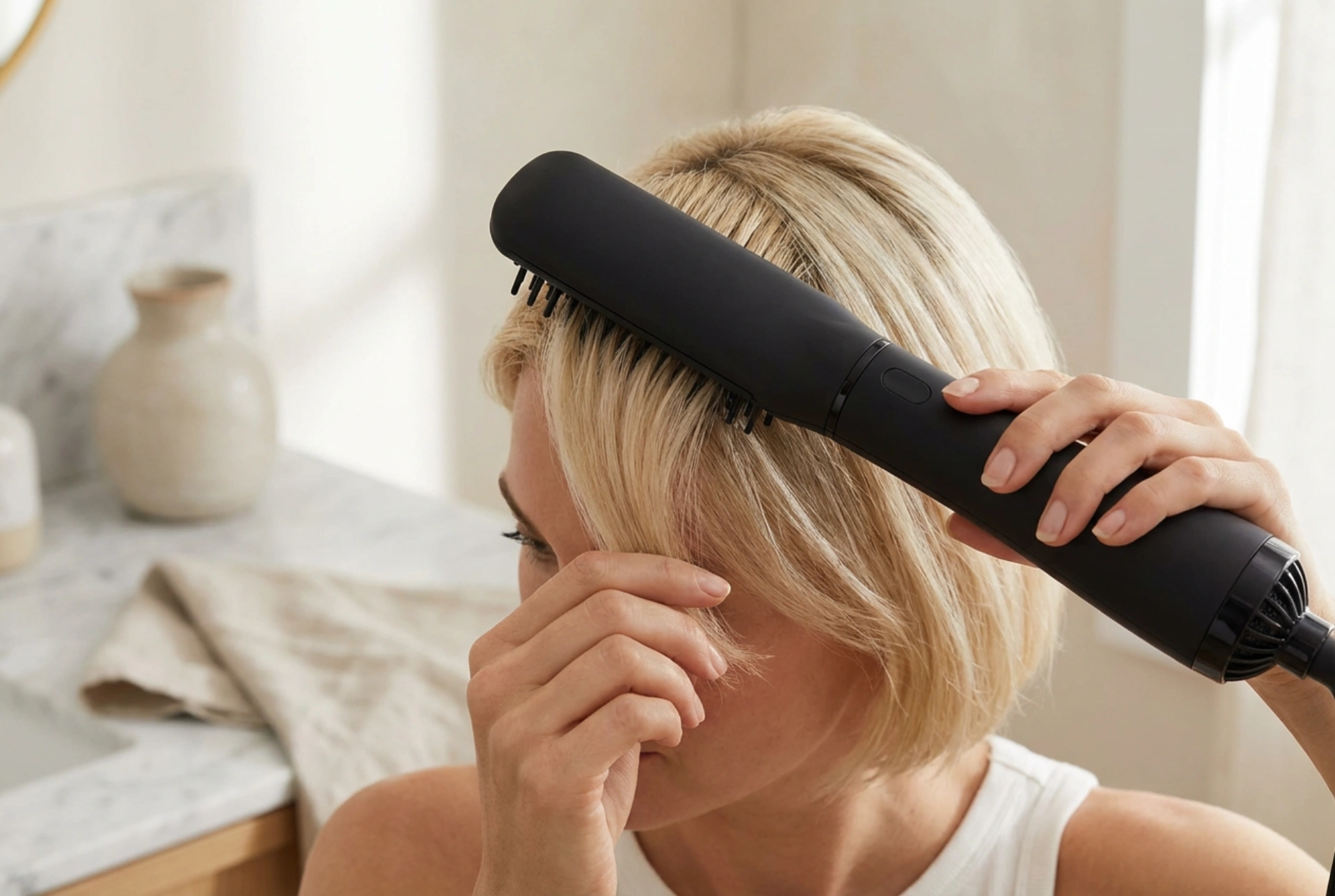 Escova secadora para cabelos curtos: volume na raiz e modelagem rápida