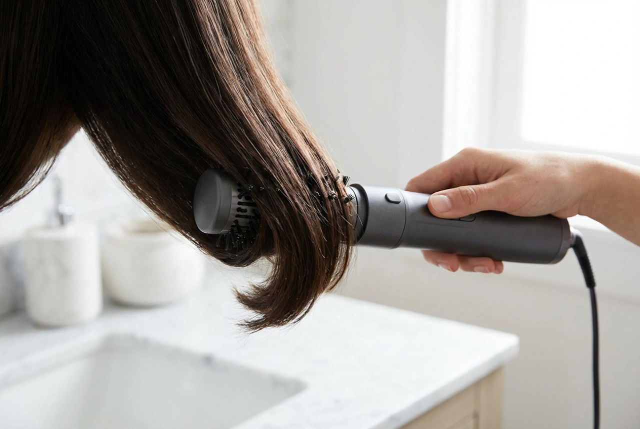 Escova rotativa com ionização: fios alinhados e pontas perfeitas