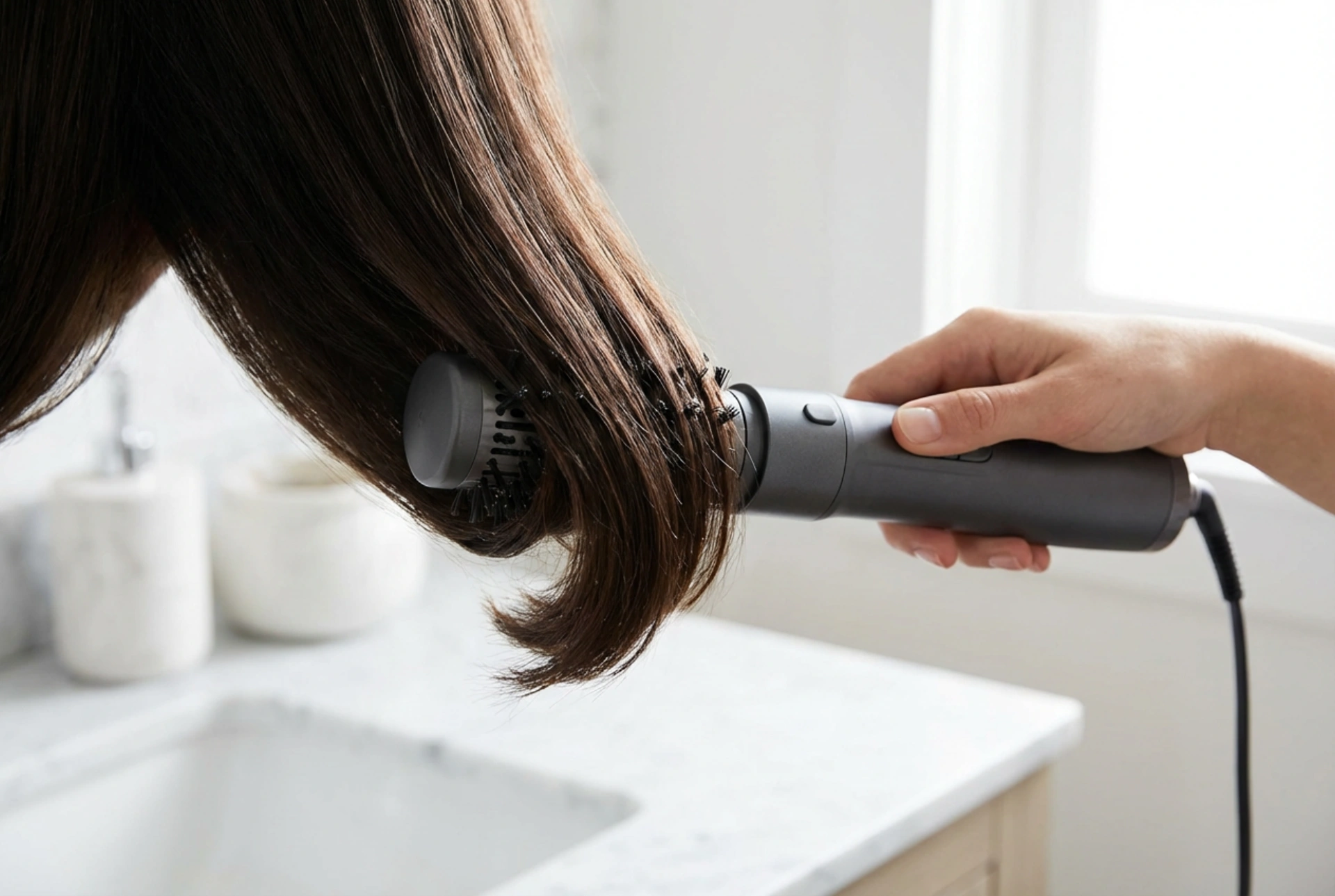 Escova rotativa com ionização: fios alinhados e pontas perfeitas