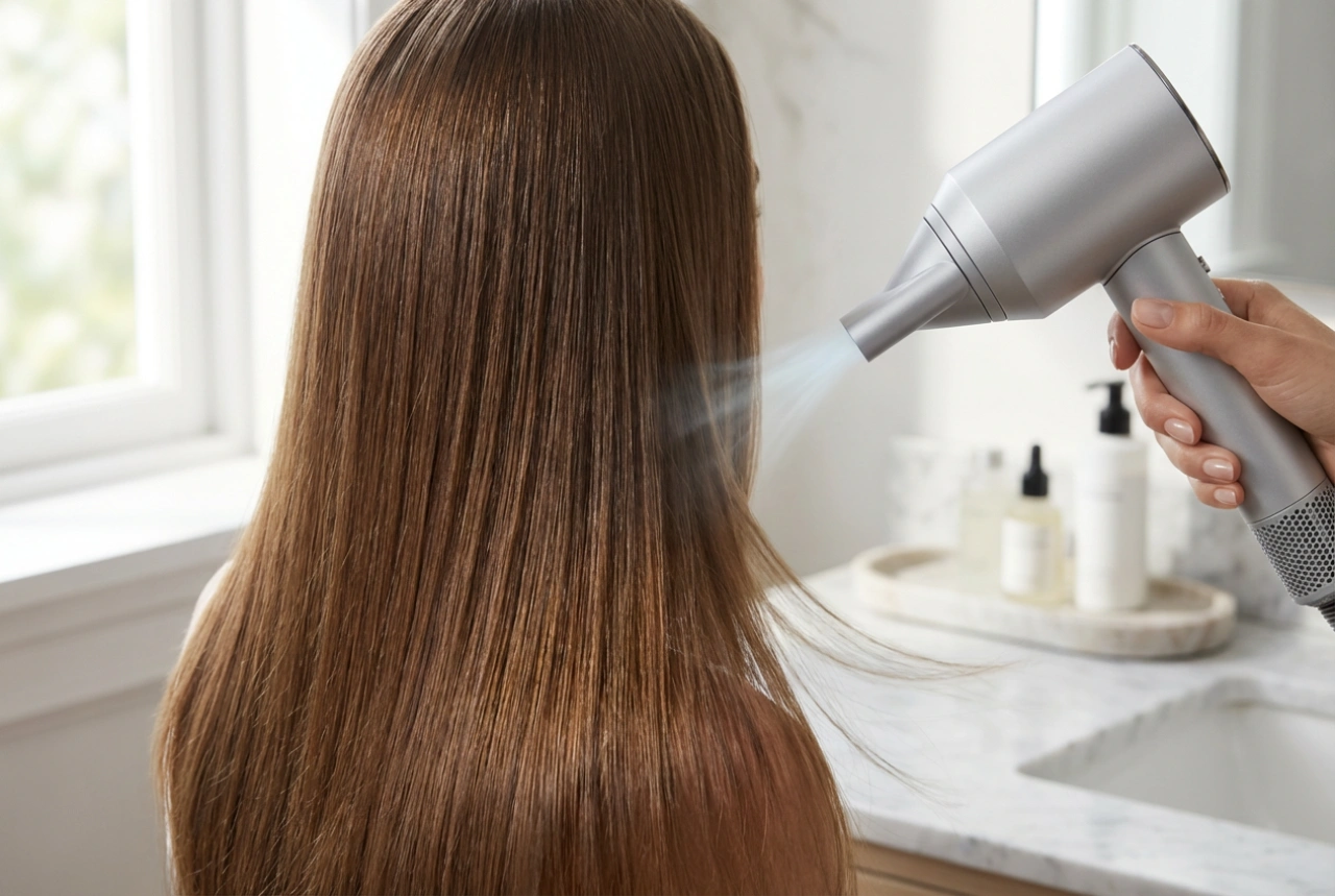 Como usar o secador de cabelo com jato de ar frio para uma melhor fixação