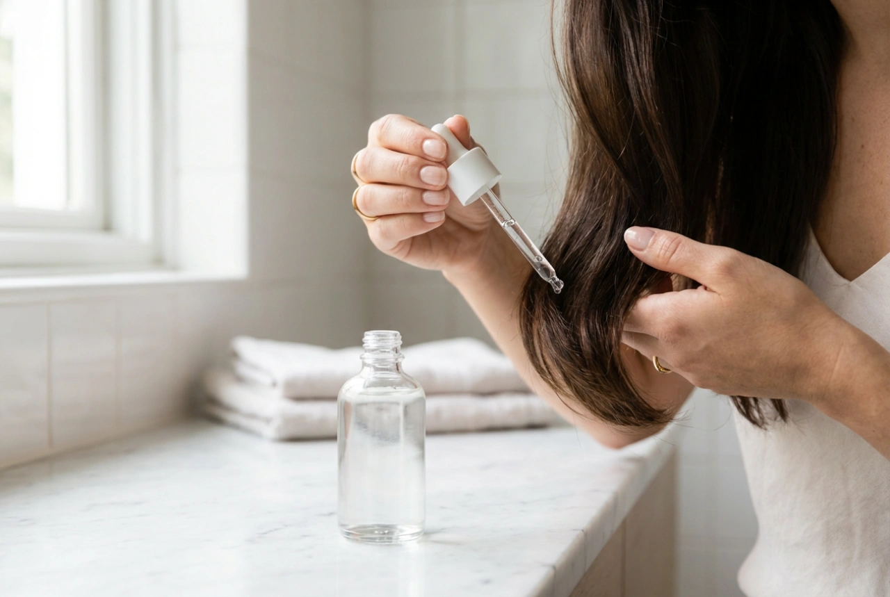 Sérum protetor térmico para o cabelo: aplicação antes de secar e pranchar