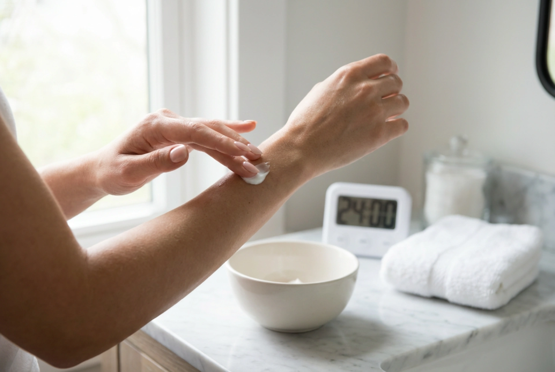 Creme depilatório: teste de sensibilidade, tempo de ação e remoção