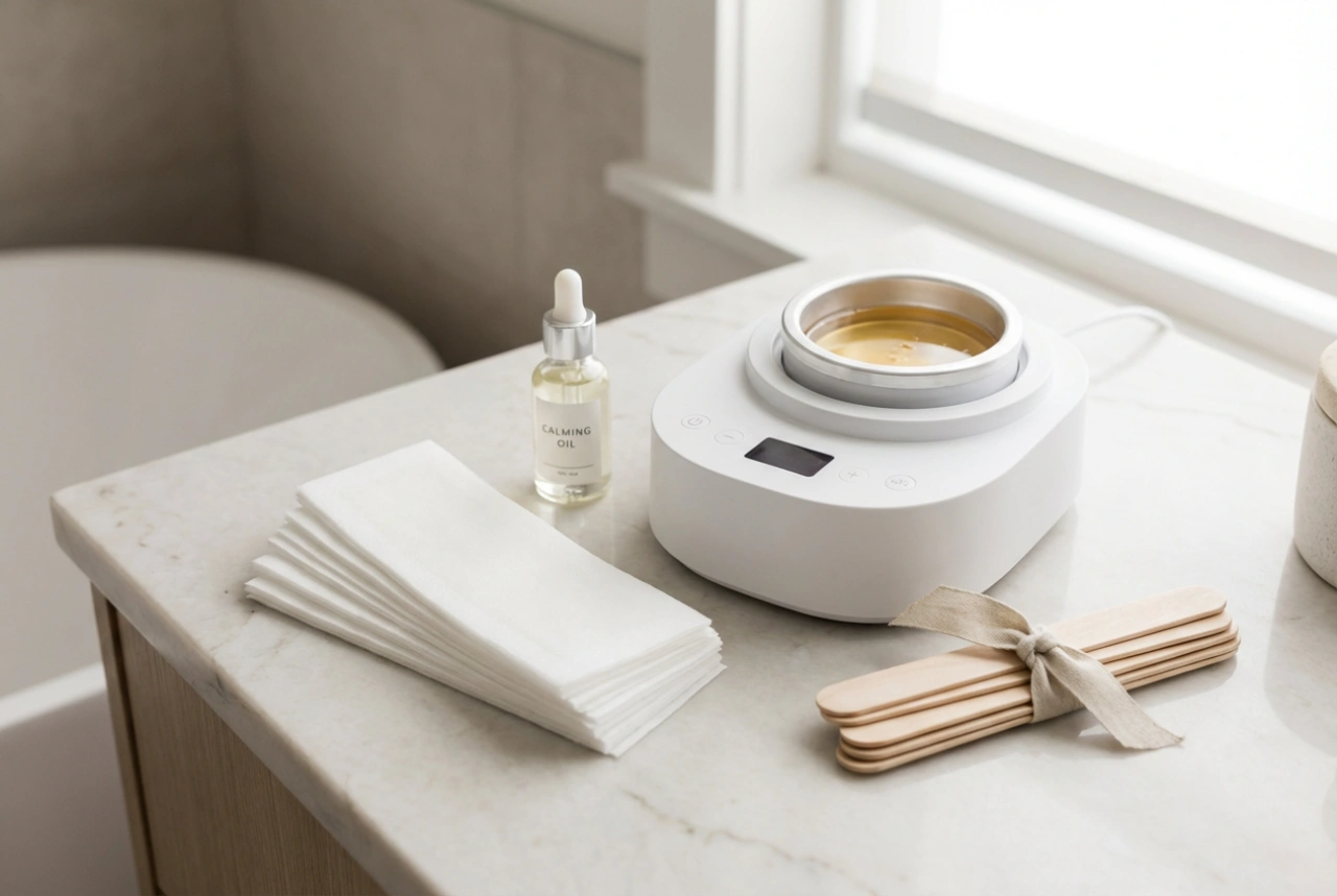 Cera profissional para depilação em casa: técnica, temperatura e segurança