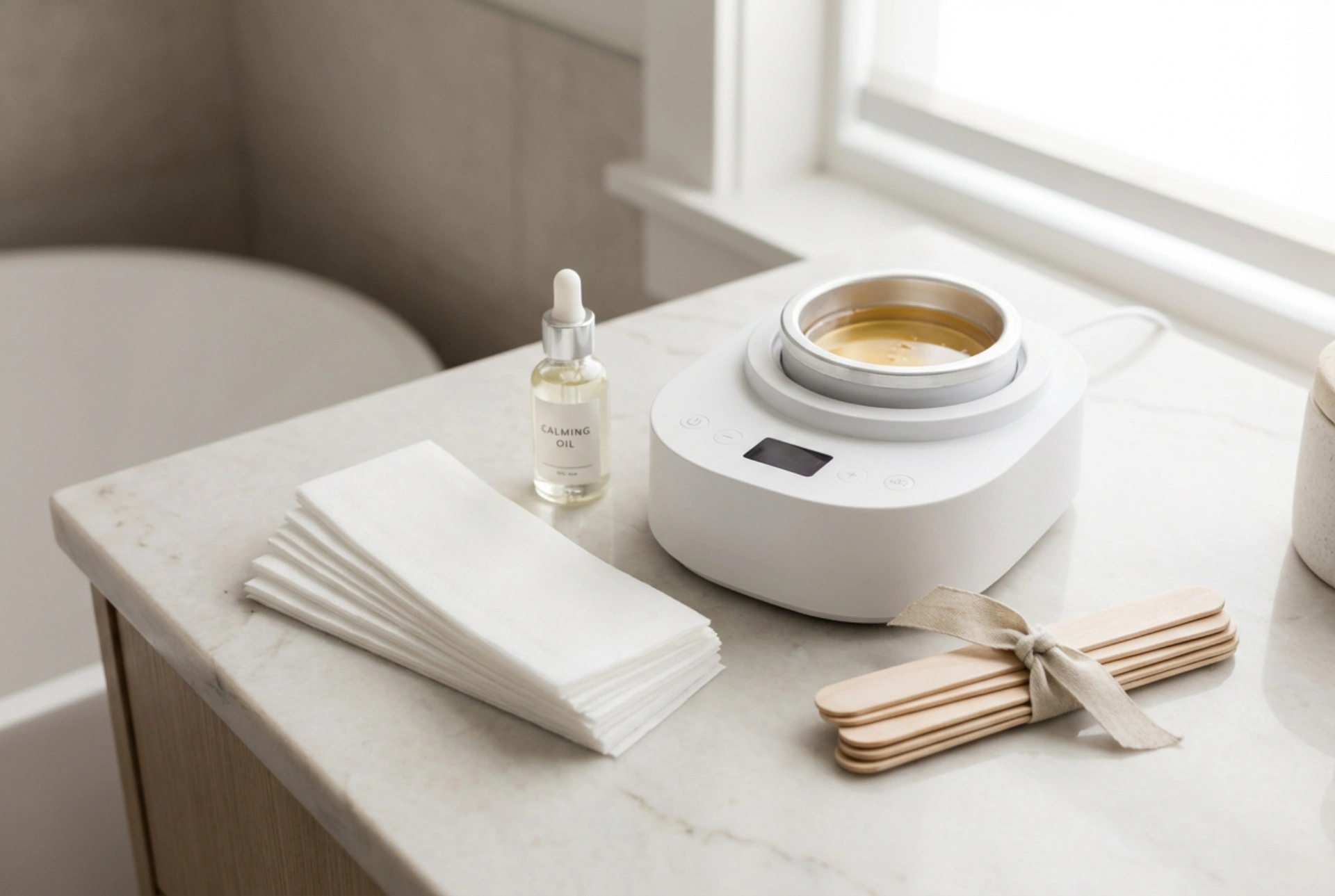 Cera profissional para depilação em casa: técnica, temperatura e segurança