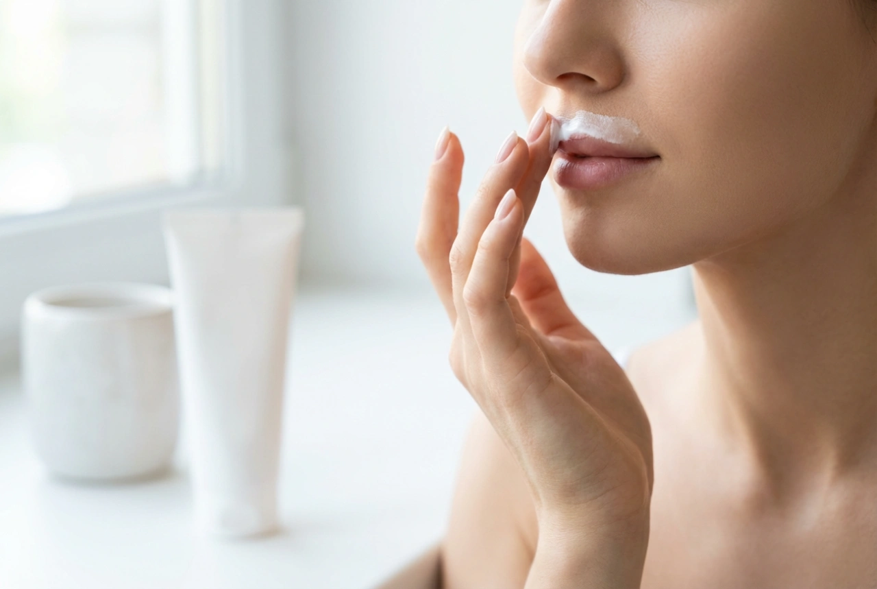 Creme depilatório para o buço: aplicação delicada acima dos lábios e remoção