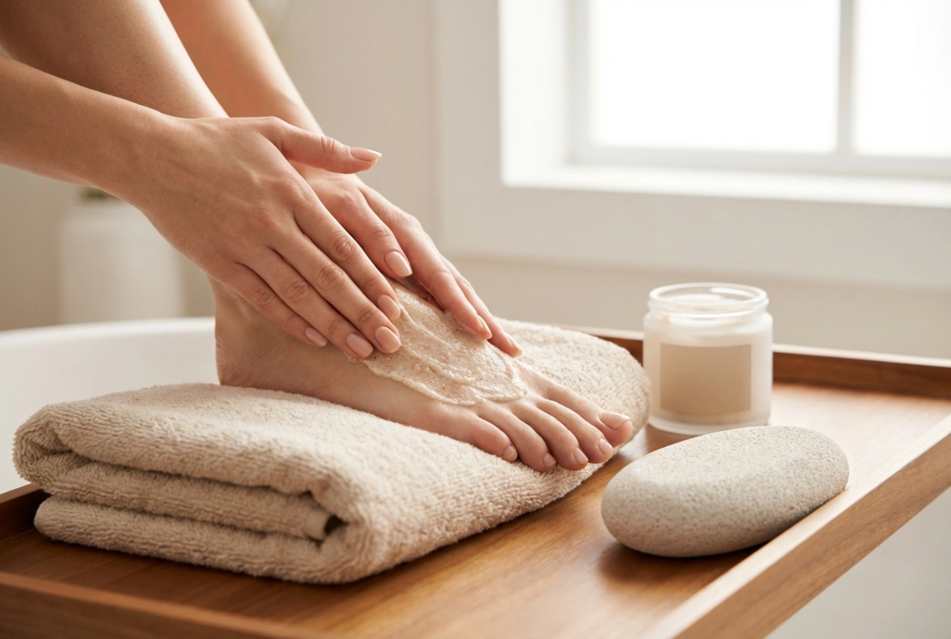 Esfoliação para os pés em casa: tipos, frequência e técnicas de massagem