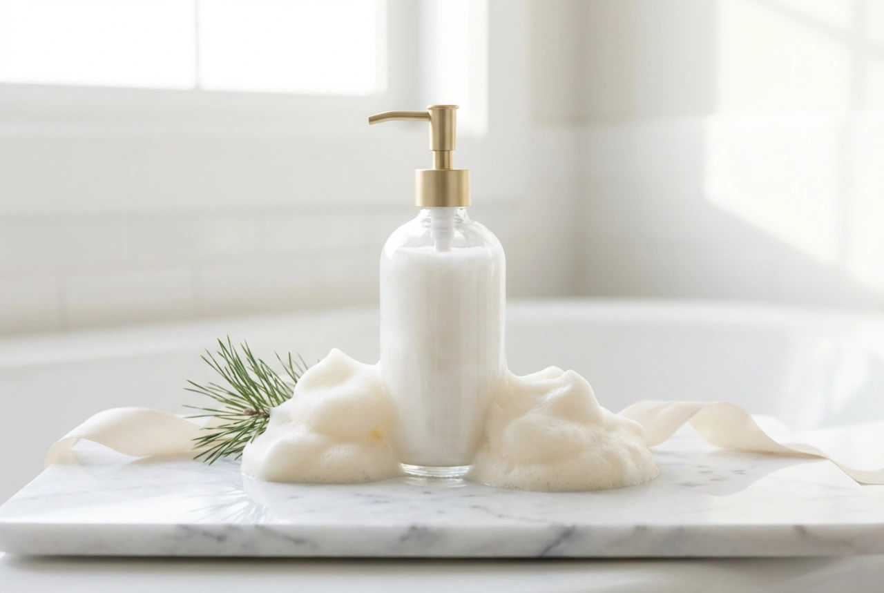 Fragrâncias e espuma: gel de banho festivo sem irritação na pele