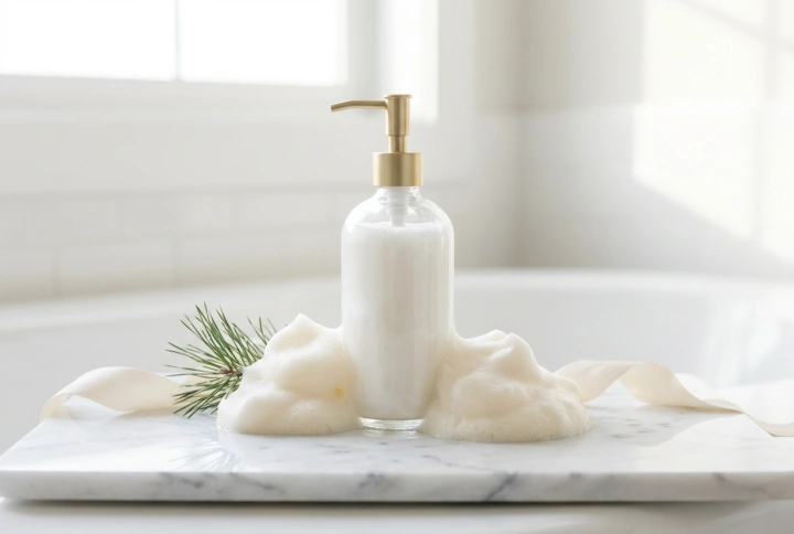 Fragrâncias e espuma: gel de banho festivo sem irritação na pele