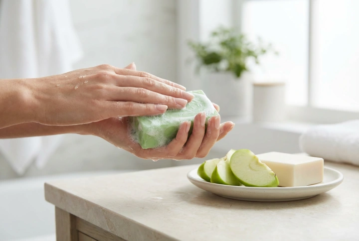 Sabonete de maçã verde: aroma fresco, espuma e cuidado com as mãos