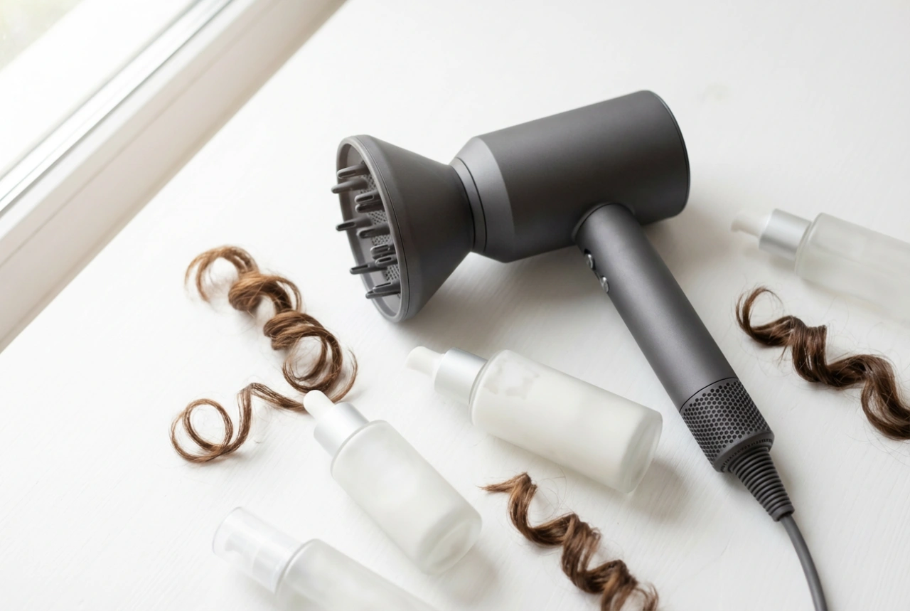 Secador com difusor para cabelos cacheados: como secar os cachos sem frizz