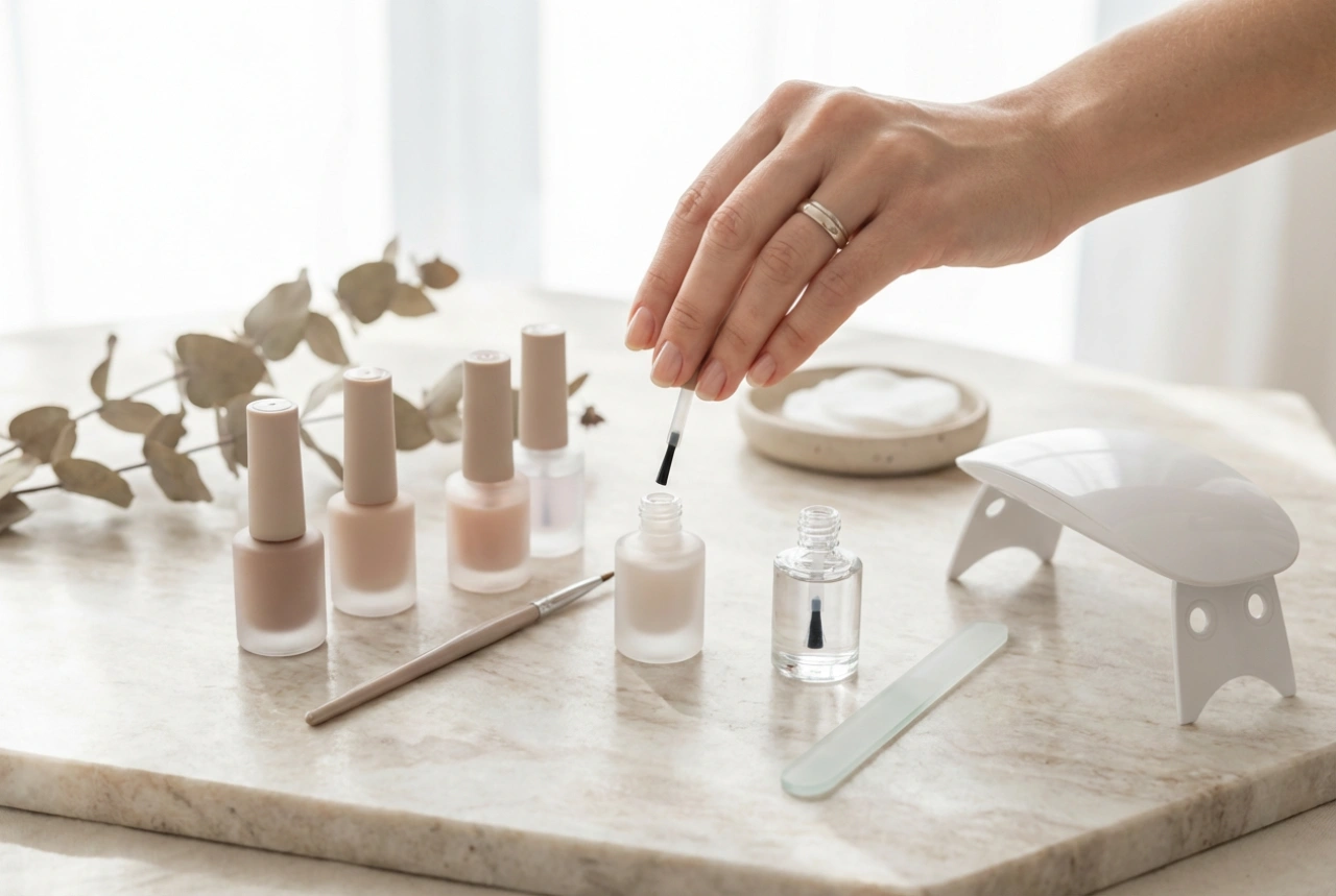 Esmaltes em gel sem manchas: preparação da unha, aplicação e top coat