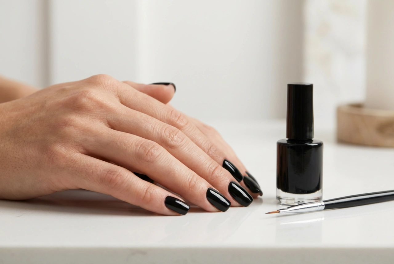 Unhas de Gel Pretas: Sem Inundar as Cutículas, Preparação e Aplicação