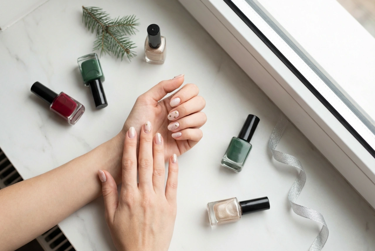 Unhas híbridas para as festas: preparação, cores e decorações sutis