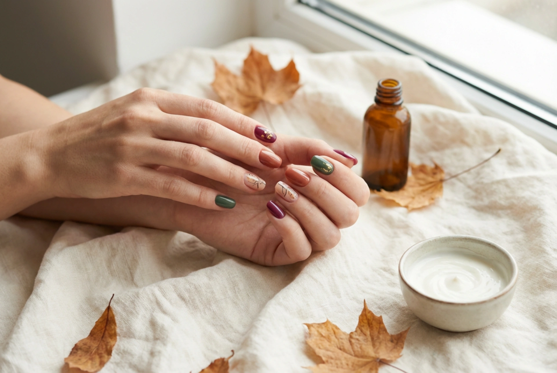 Unhas de outono: cores clássicas, decorações sutis e aplicação duradoura