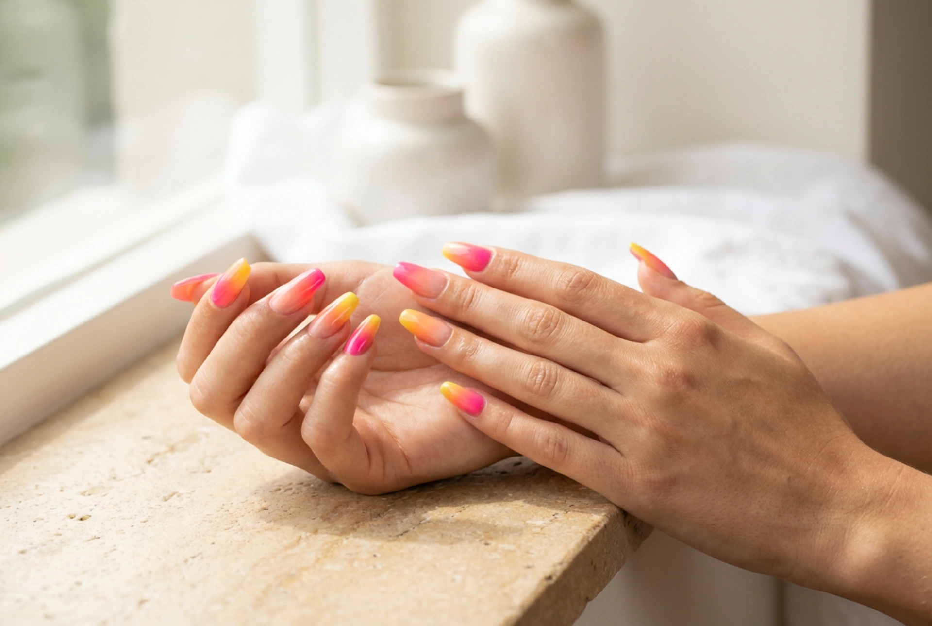Unhas em gel coloridas para o verão: tons neon, degradê e proteção da cor