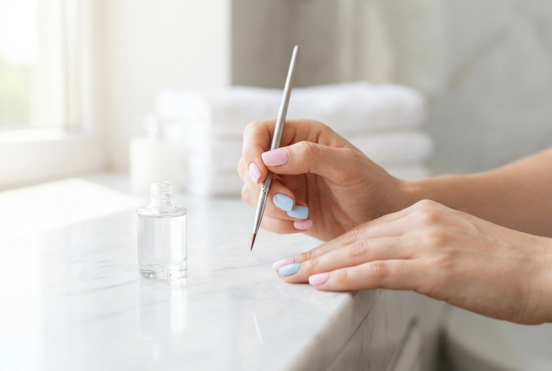 Unhas com esmalte em gel pastel: preparação e aplicação uniforme