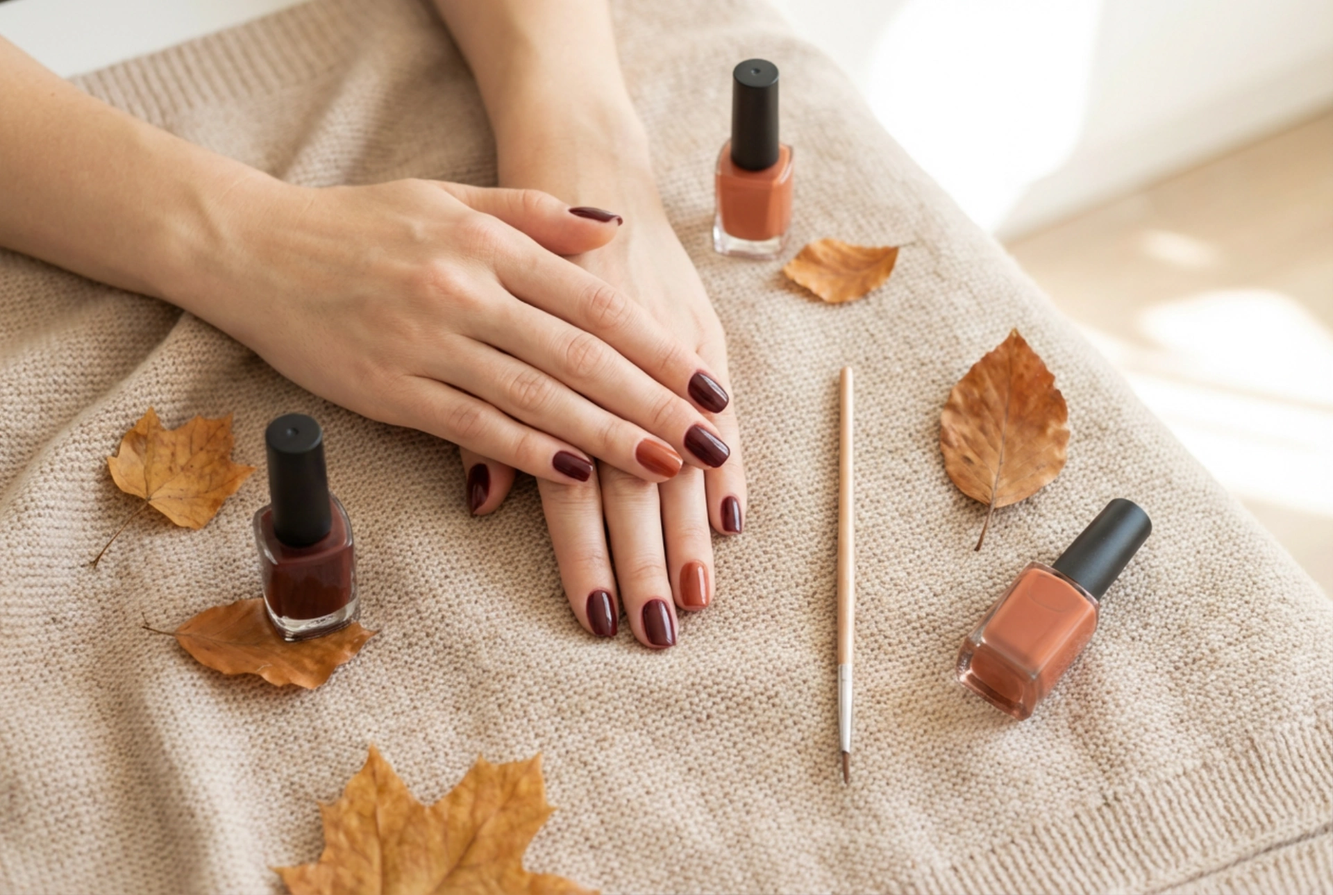 Cuidados e Decorações de Outono: Unhas Híbridas para Fazer em Casa
