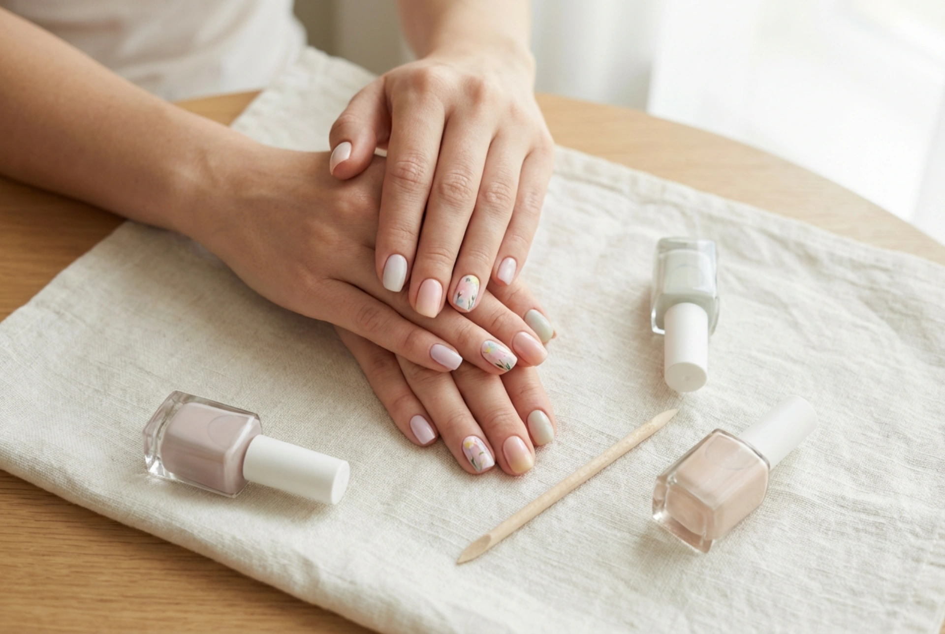Unhas em gel para a primavera: cores frescas, detalhes florais e finalização perfeita