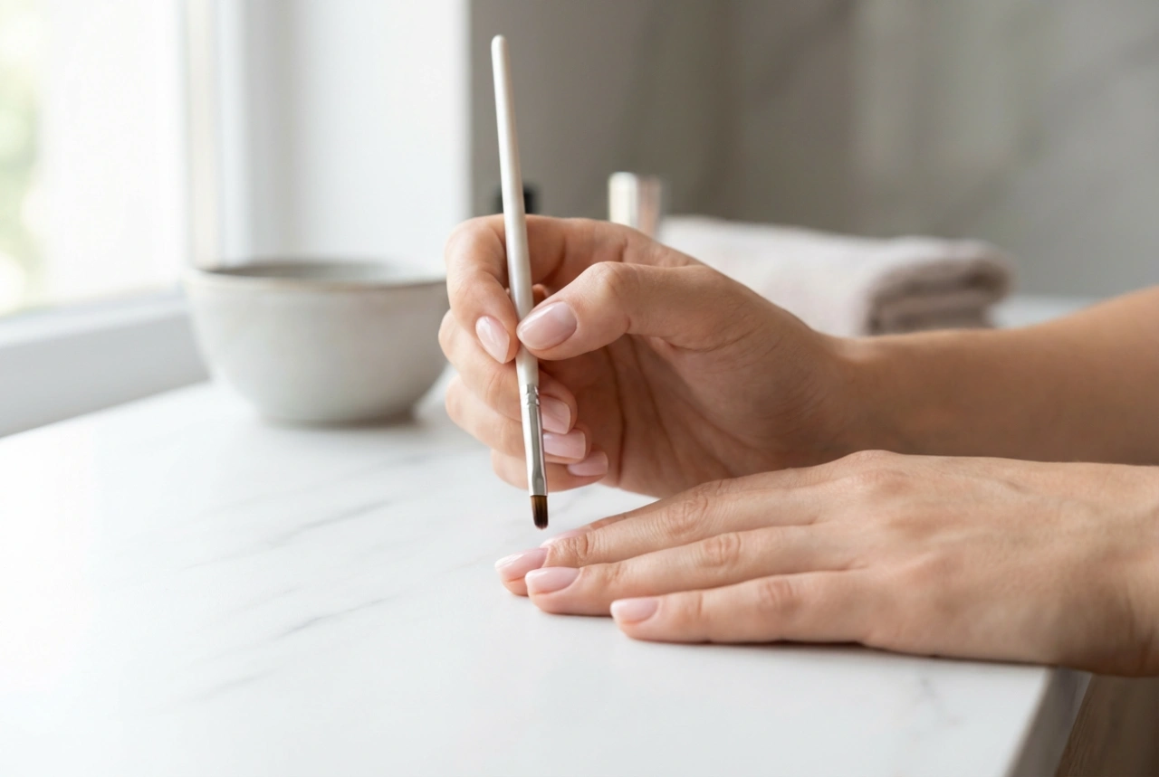 Manicure híbrida em unhas curtas: como pintar para alongar opticamente