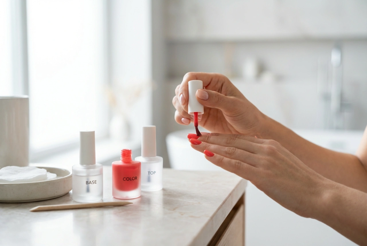 Unhas de gel passo a passo: preparação, base, cor e top coat