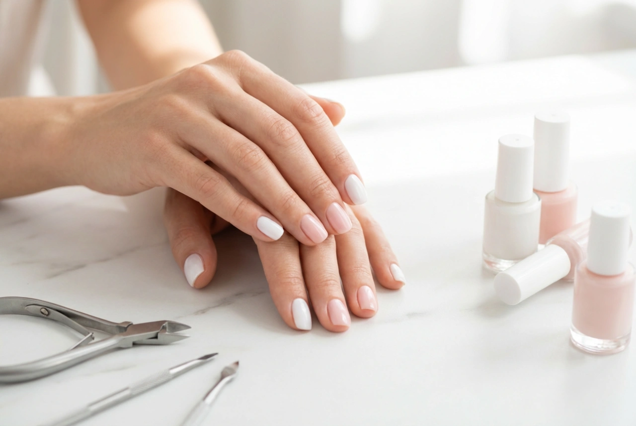 Unhas brancas e rosa: manicure delicada em poucos passos simples