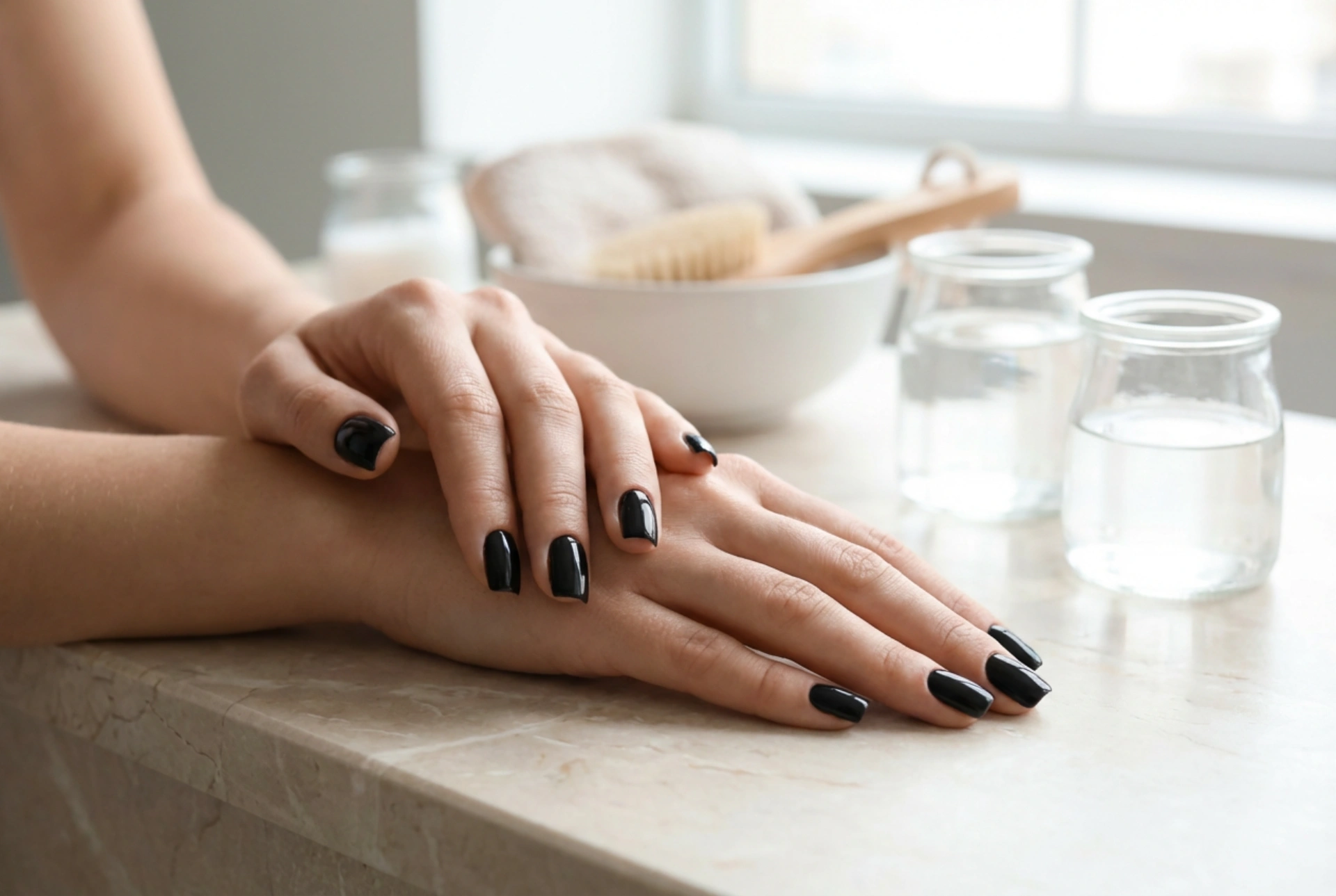 Unhas pretas quadradas: como modelar e esmaltar perfeitamente