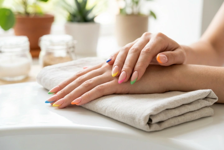 Pontas de Unhas Coloridas Passo a Passo: Francesinha Precisa e Sem Manchas