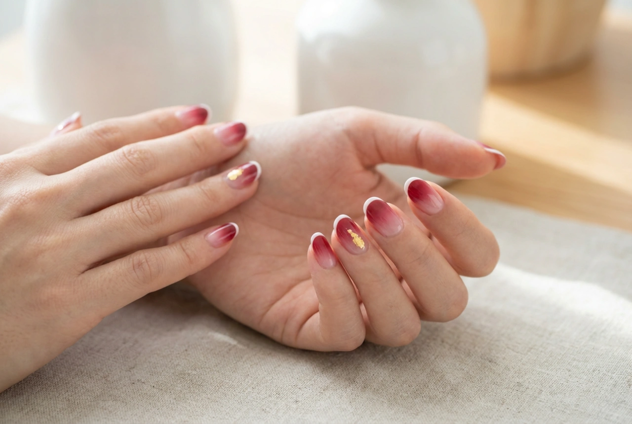 Unhas vermelho-rosa: transições delicadas, estilo francês e destaque no dedo anelar
