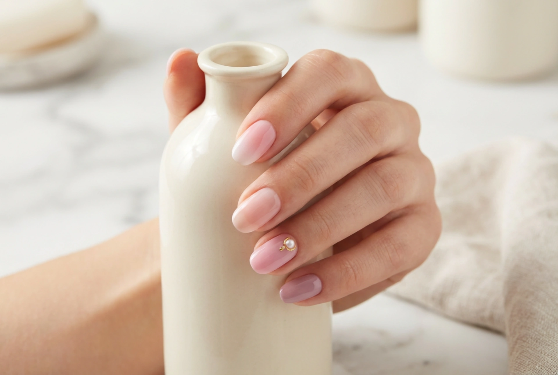 Unhas de gel rosa: tons, baby boomer e detalhes sutis