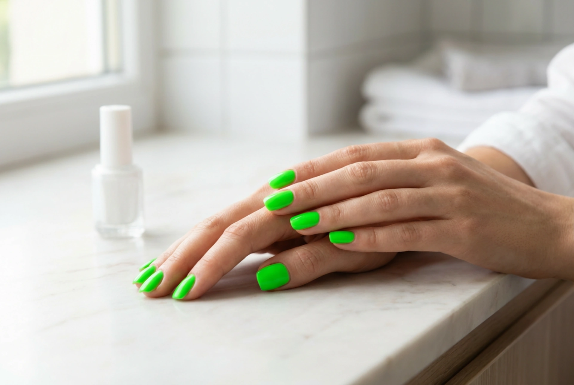 Unhas Verde Neon: Como Obter uma Cor Uniforme sem Manchas