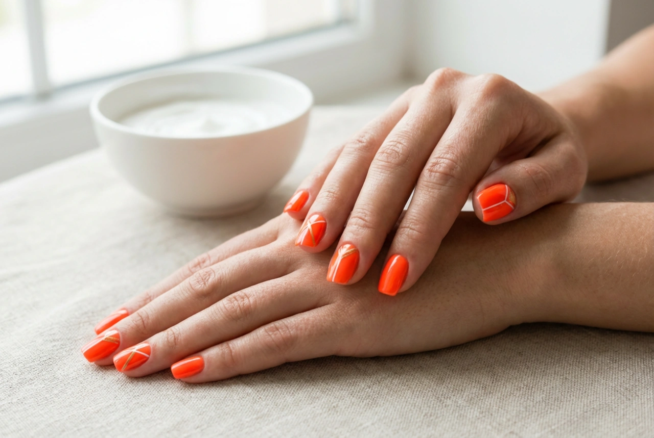 Unhas neon laranja: como combiná-las com branco e dourado